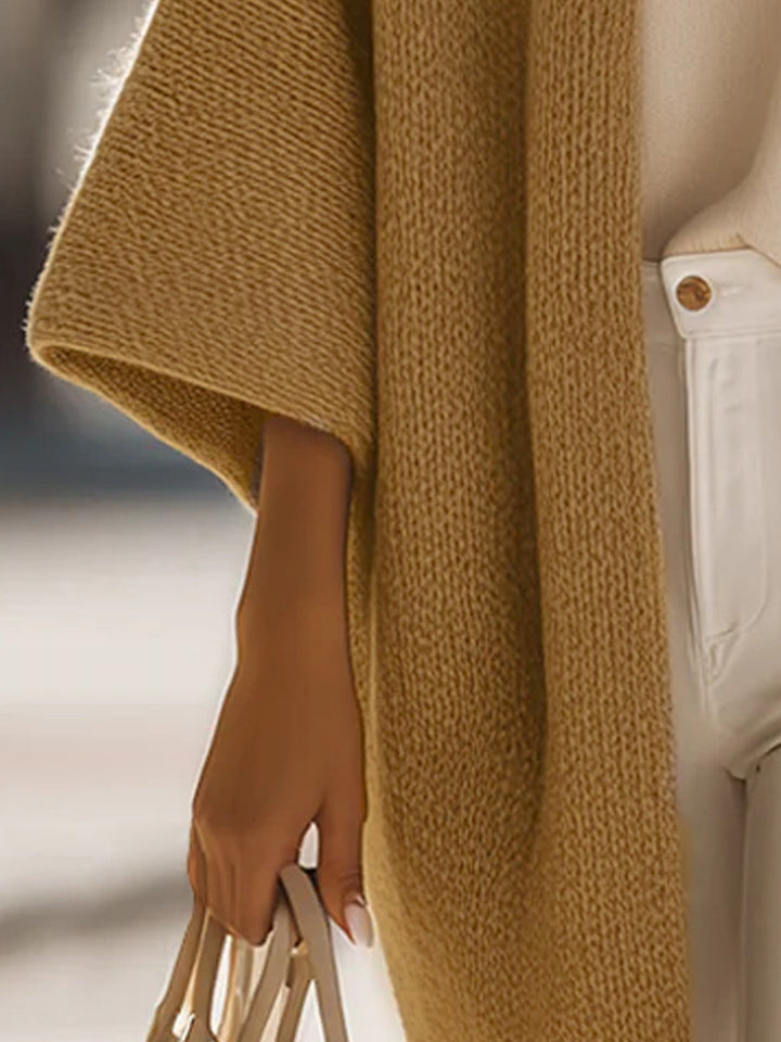 Sand Beige Oversized Knit Cardigan