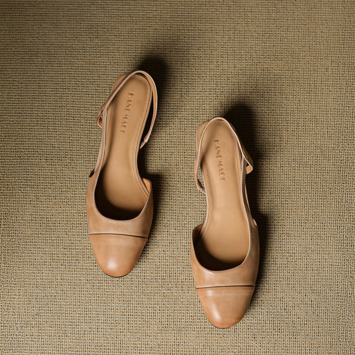 Chic Genuine Leather Slingback Heels
