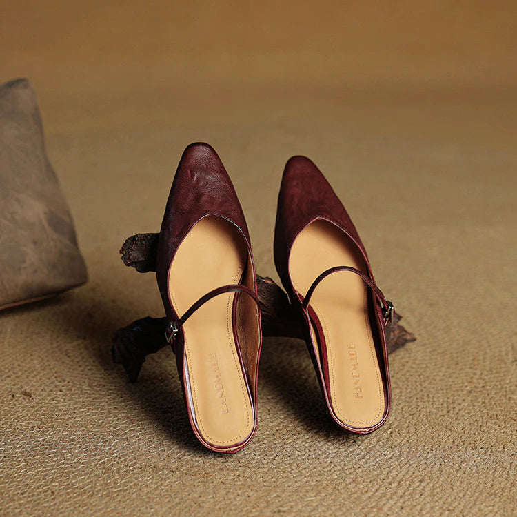 Elegant Genuine Leather Pointed Flats
