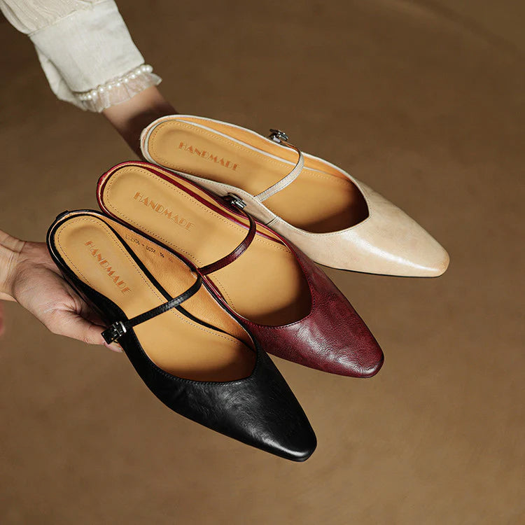 Elegant Genuine Leather Pointed Flats
