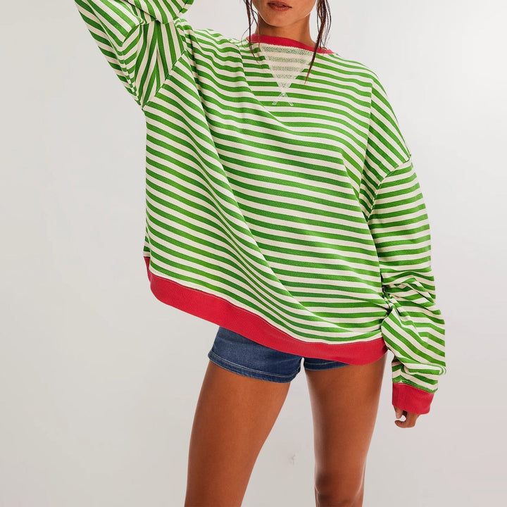 Elise Leroy Striped Comfort Sweatshirt