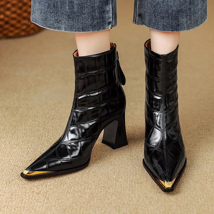 Marcella Croc Genuine Leather Boots