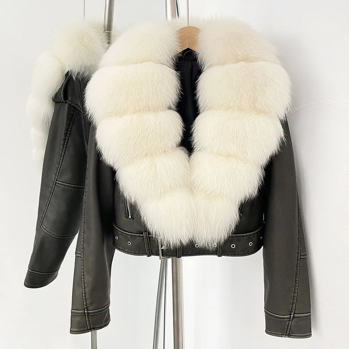 Marveil Fur Collared Aviator Jacket
