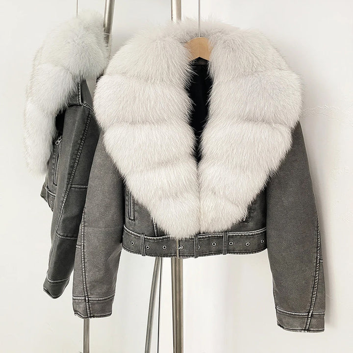 Marveil Fur Collared Aviator Jacket