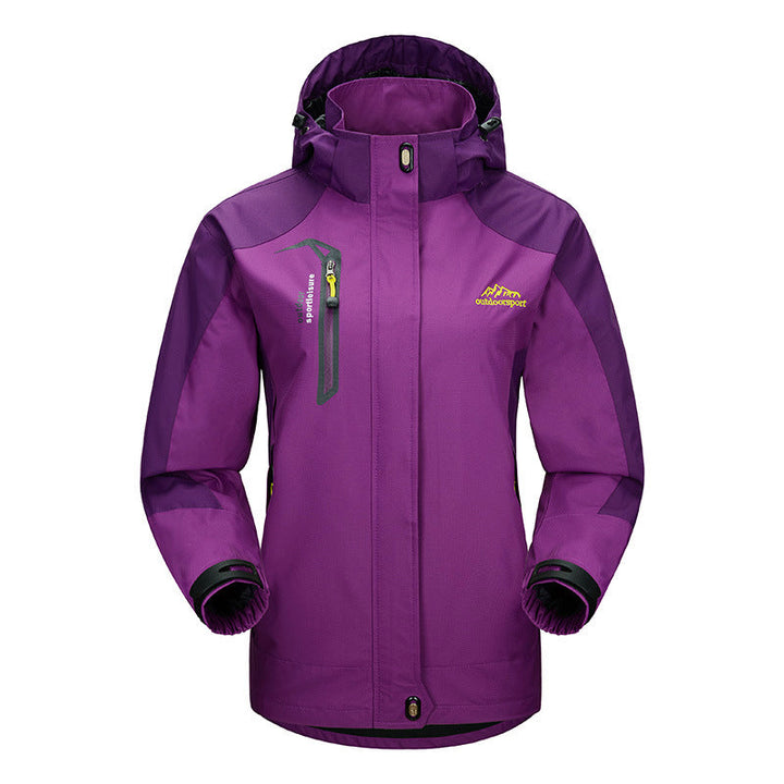 Outdoor Waterproof Jacket with Removable Hood for Women