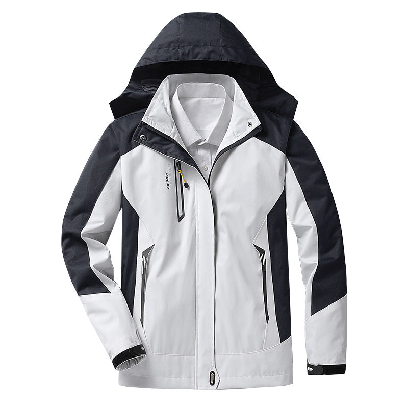 Outdoor Waterproof Jacket with Removable Hood for Women