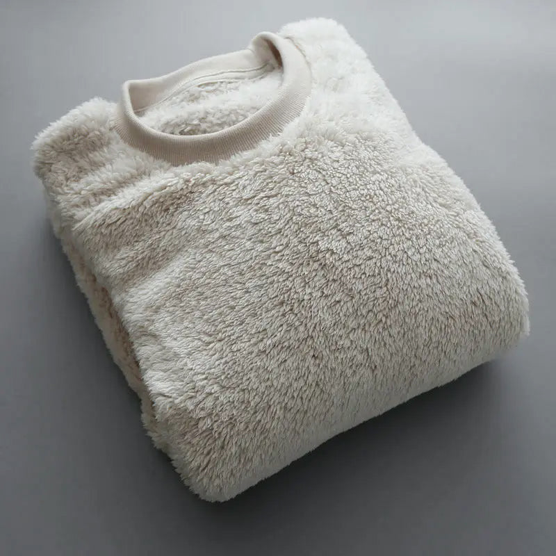 Relaxed Warm Textured Fleece Pullover