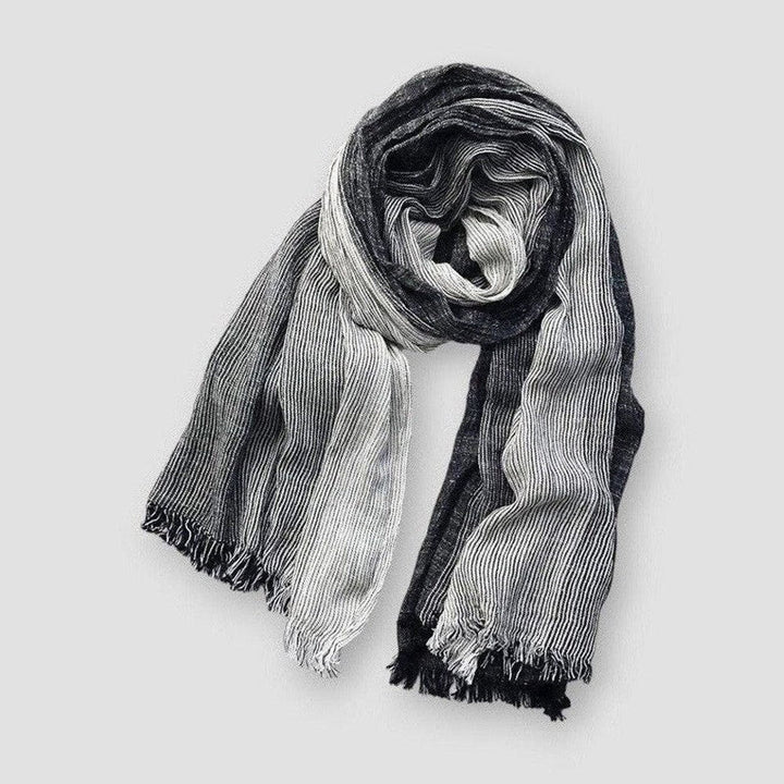 Two Tone Textured Fringe Scarf