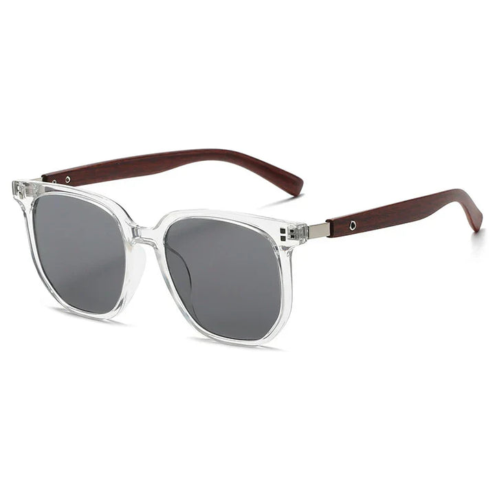 Vintage Oversized Woodgrain Sunglasses