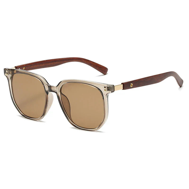 Vintage Oversized Woodgrain Sunglasses