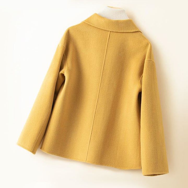 Women’s Double-Sided Wool Coat with Rounded Collar