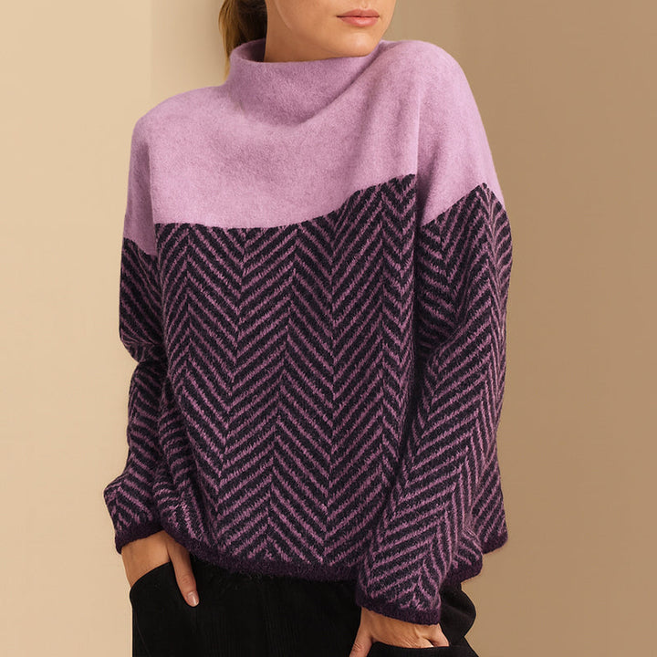 Women’s Chevron Pattern Turtleneck Sweater