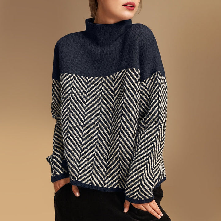 Women’s Chevron Pattern Turtleneck Sweater