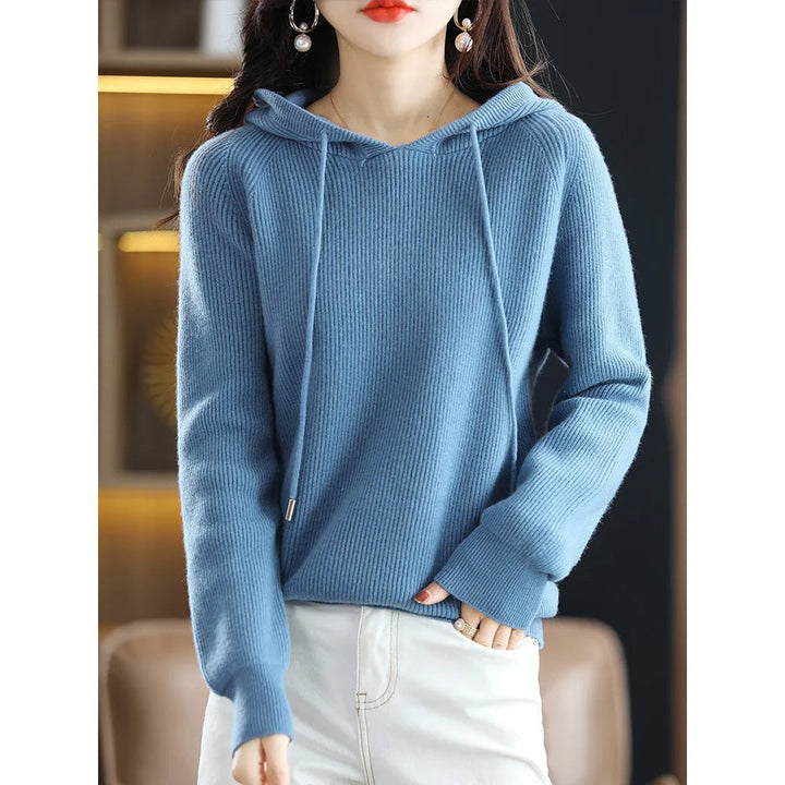 Women’s Hooded Cashmere Wool Knit Sweater