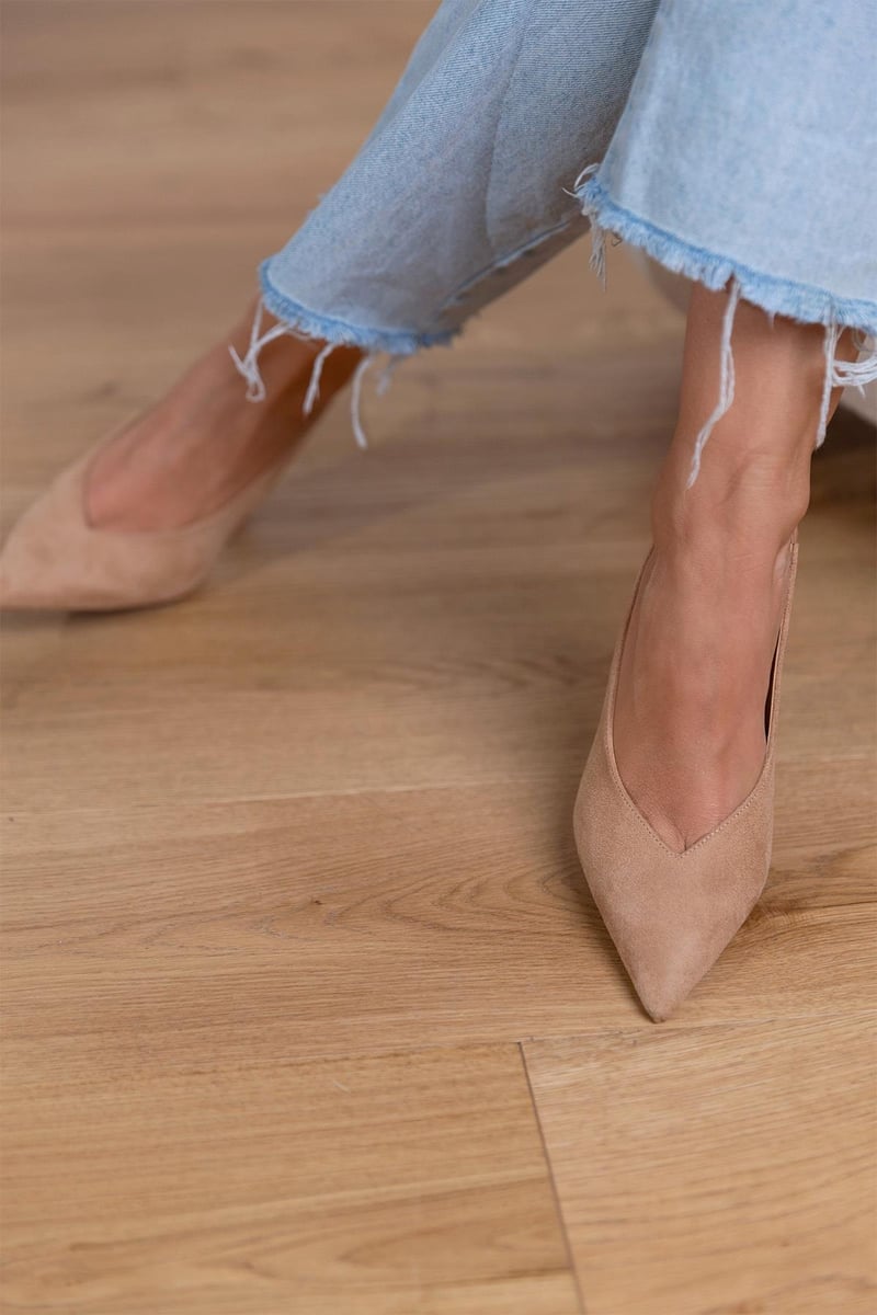Marlena™ | Nude slingback heels with a fine heel